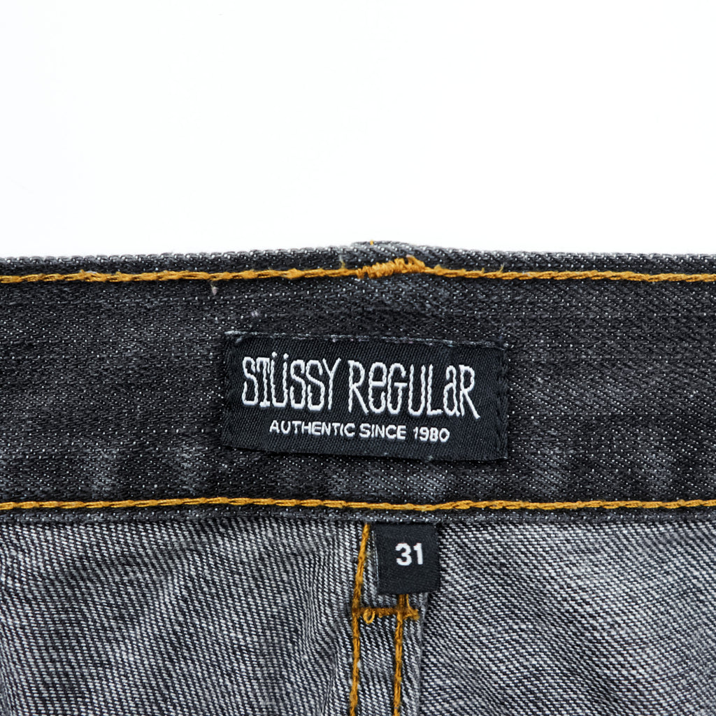 STUSSY デニムパンツ ジーンズ M ブラック ストレート ROUGH & RUGGED DENIM
