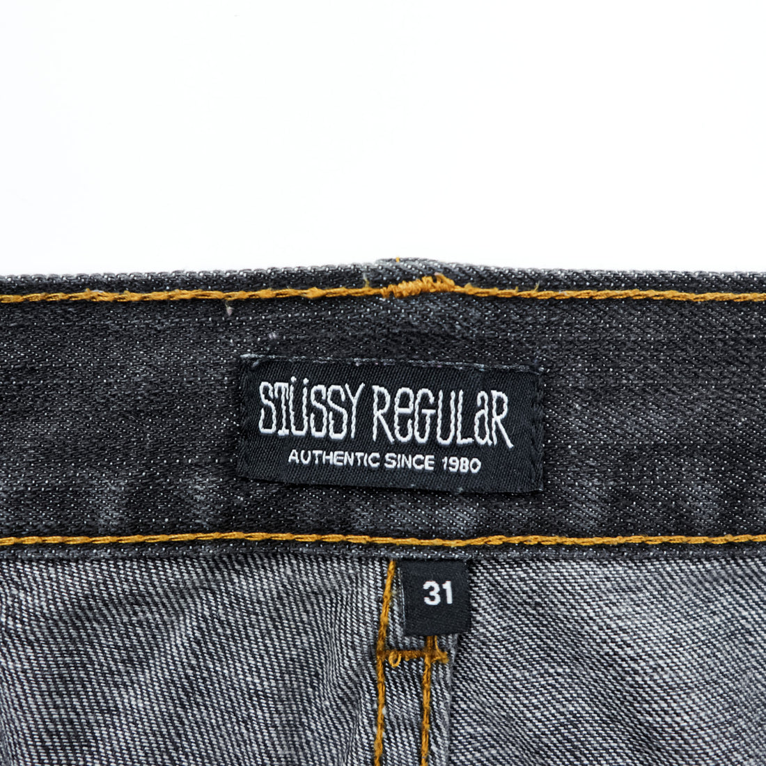 STUSSY デニムパンツ ジーンズ M ブラック ストレート ROUGH & RUGGED DENIM