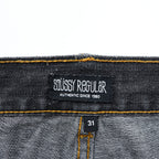 STUSSY デニムパンツ ジーンズ M ブラック ストレート ROUGH & RUGGED DENIM