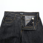 STUSSY デニムパンツ ジーンズ M ブラック ストレート ROUGH & RUGGED DENIM