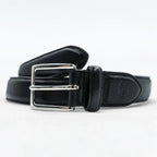 Polo Ralph Lauren 日本製 レザーベルト L～XL ブラック シルバー バックル メタル