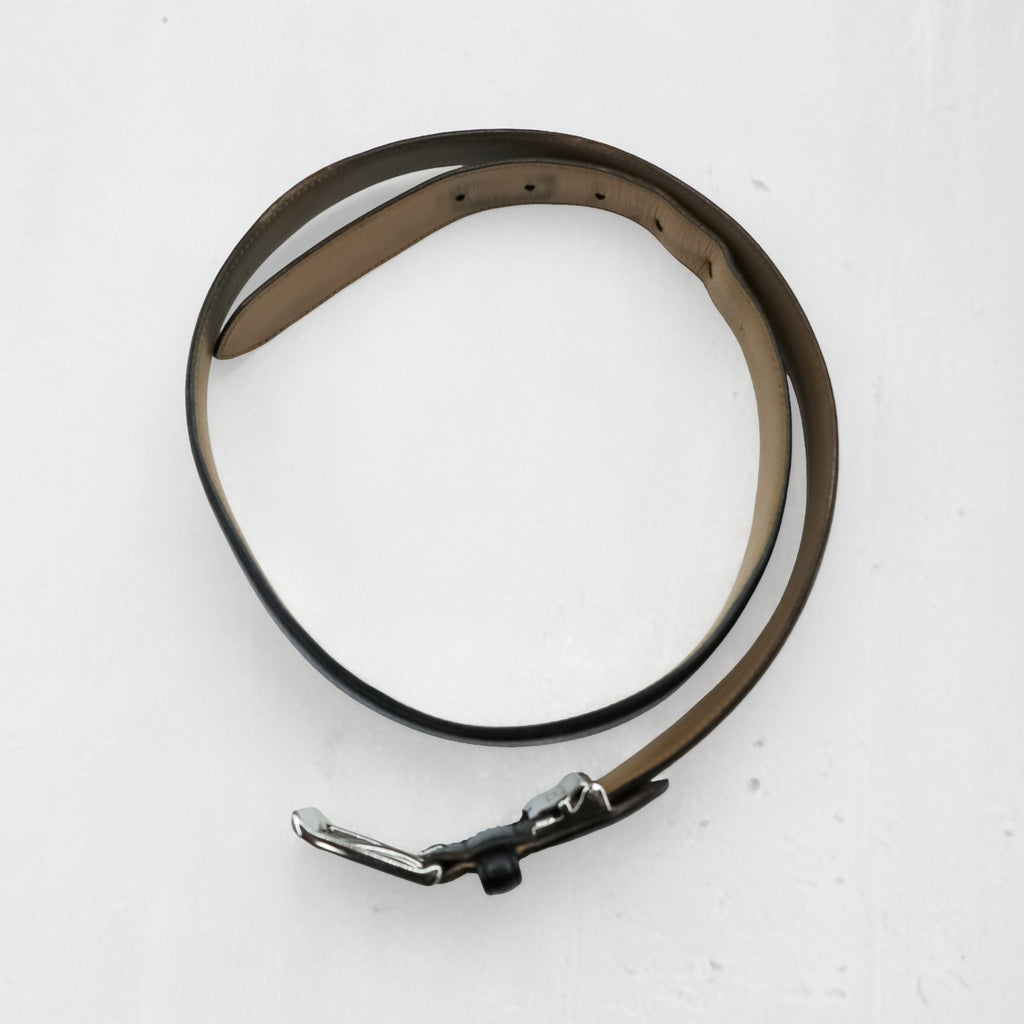 Polo Ralph Lauren 日本製 レザーベルト L～XL ブラック シルバー バックル メタル