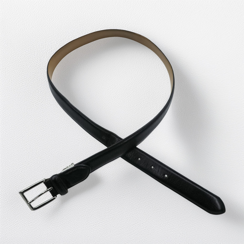 Polo Ralph Lauren 日本製 レザーベルト L～XL ブラック シルバー バックル メタル