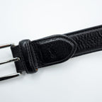 Polo Ralph Lauren 日本製 レザーベルト L～XL ブラック シルバー バックル メタル