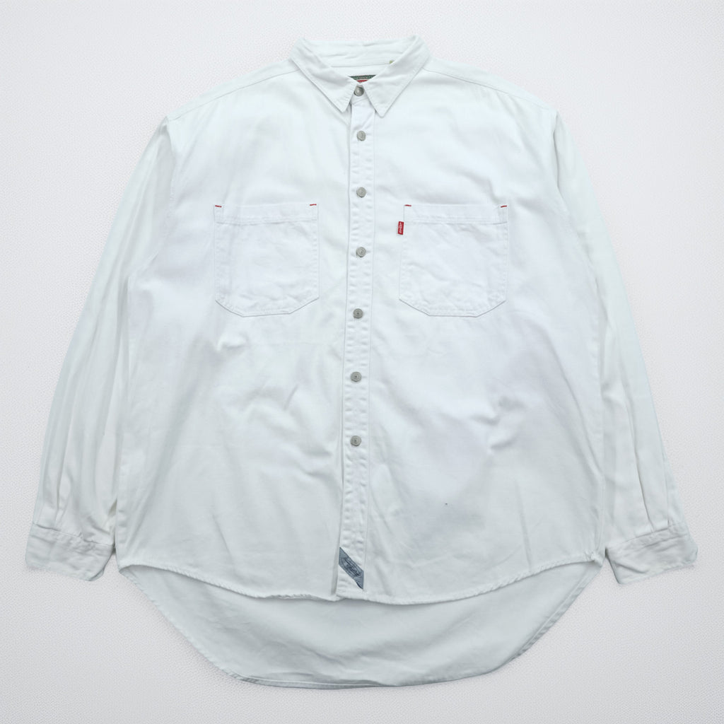 Levi's 90年代 ワークシャツ 長袖 デニムシャツ XL ホワイト 胸ポケット 60560 1352