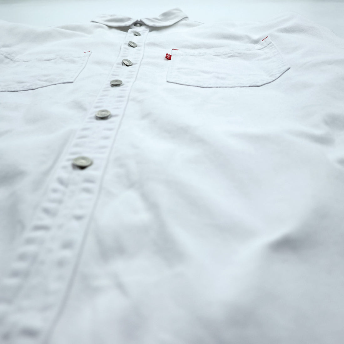 Levi's 90年代 ワークシャツ 長袖 デニムシャツ XL ホワイト 胸ポケット 60560 1352