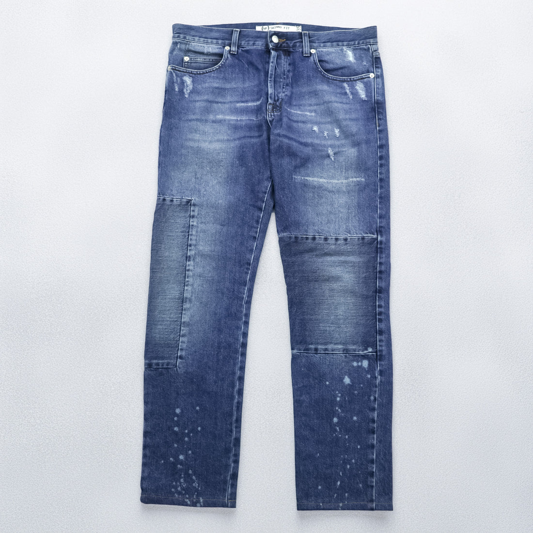 McQ Alexander McQueen イタリア製 ダメージ加工 デニムパンツ ジーンズ L インディゴ ペンキ リペア SKINNY FIT