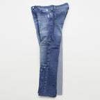 Alexander McQueen Italian-made distressed denim jeans, size L, blue, skinny fit.