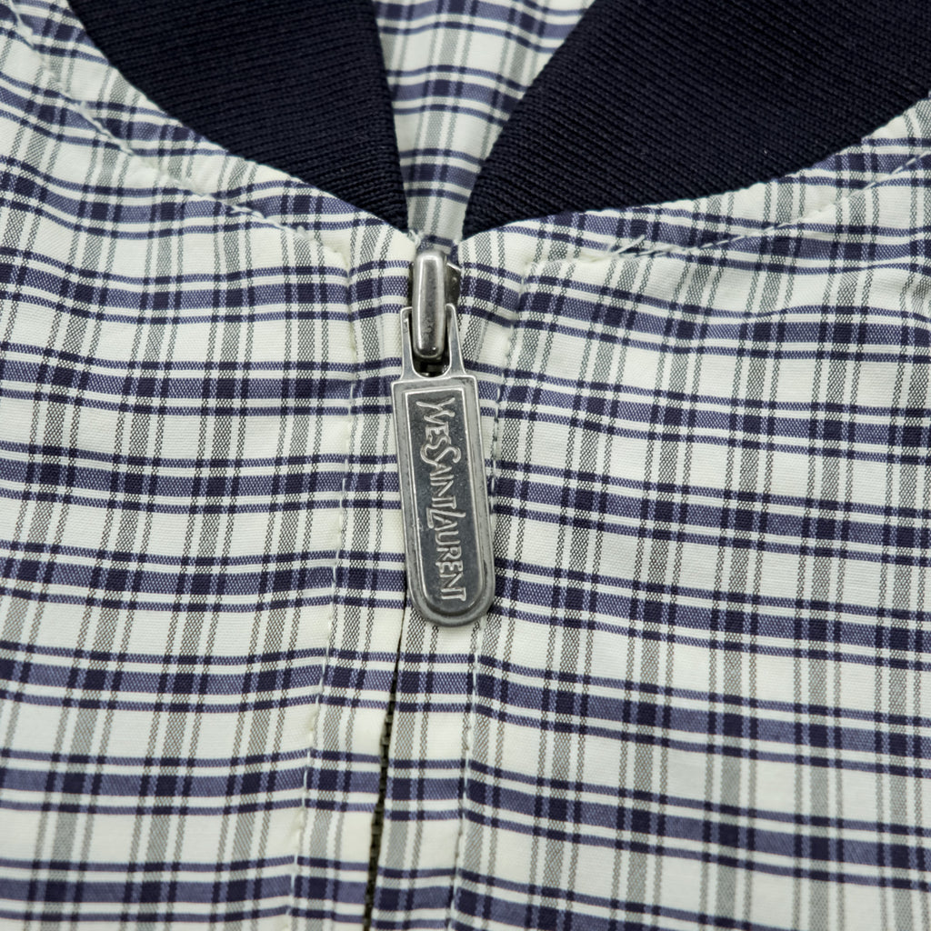 YVES SAINT LAURENT 90年代 ヴィンテージ ジップアップ ブルゾン ボンバージャケット L チェック pour homme YSL オールド