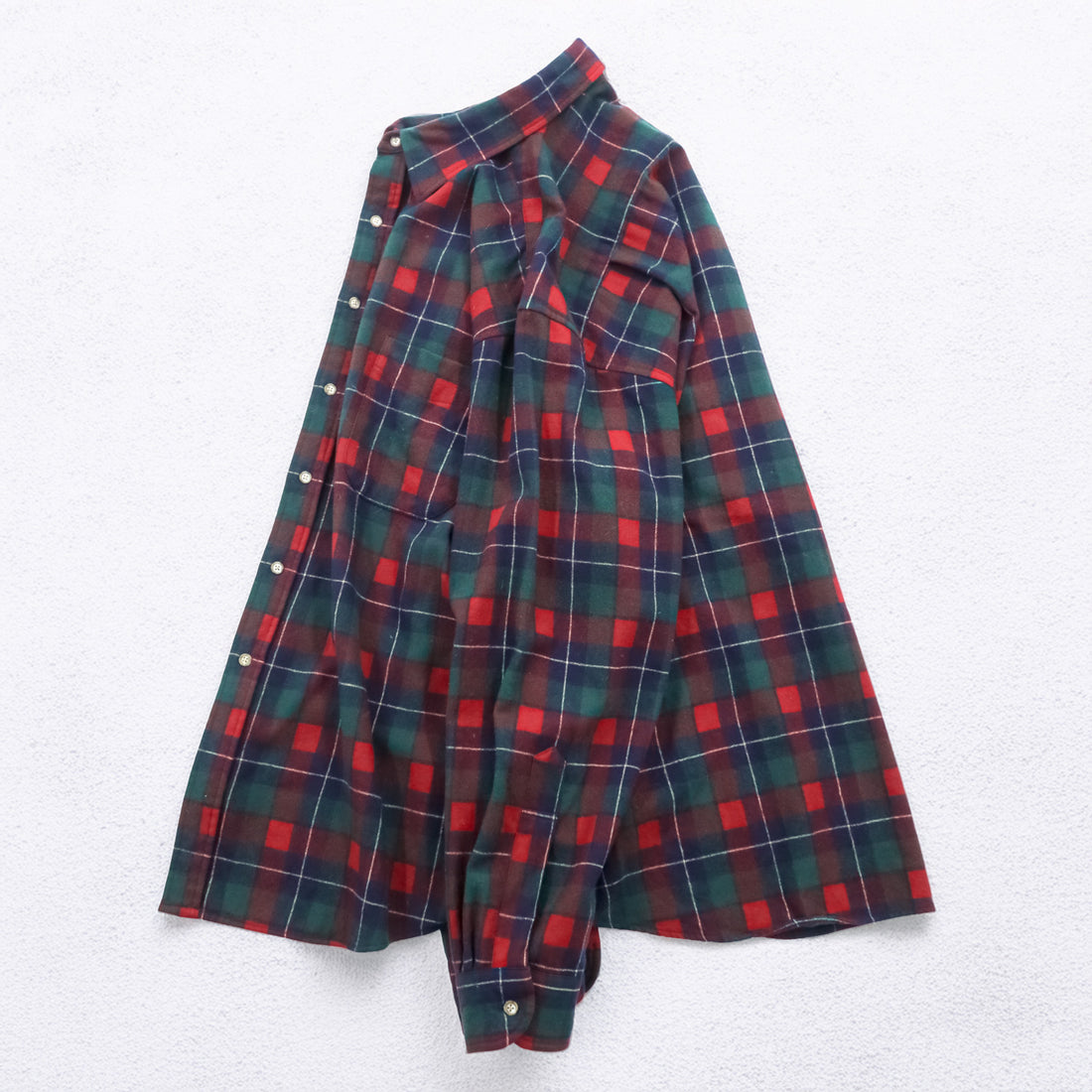 PENDLETON フランネルシャツ 長袖 ウールシャツ XL チェック レッド グリーン 胸ポケット VIRGIN WOOL