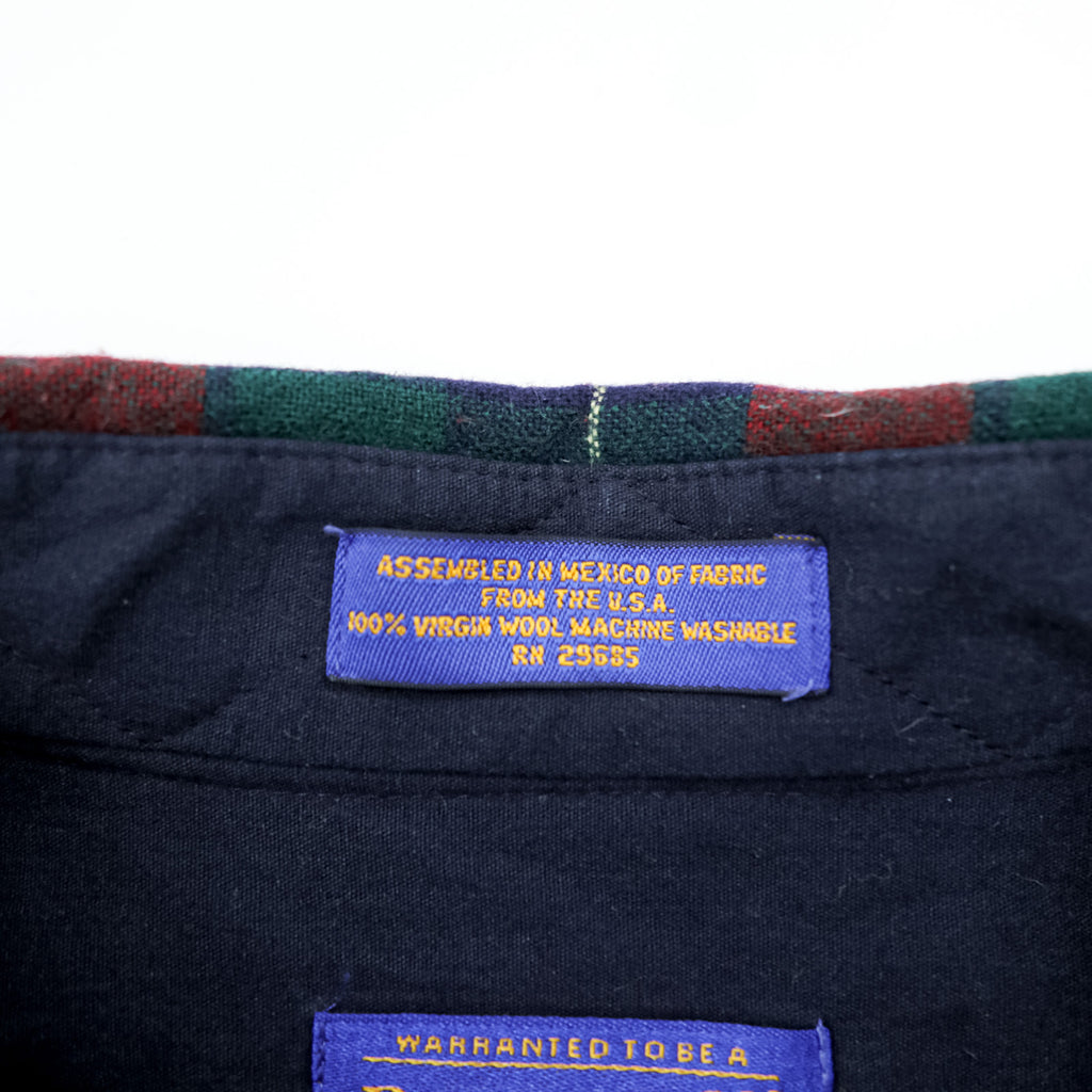 PENDLETON フランネルシャツ 長袖 ウールシャツ XL チェック レッド グリーン 胸ポケット VIRGIN WOOL