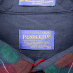 PENDLETON フランネルシャツ 長袖 ウールシャツ XL チェック レッド グリーン 胸ポケット VIRGIN WOOL