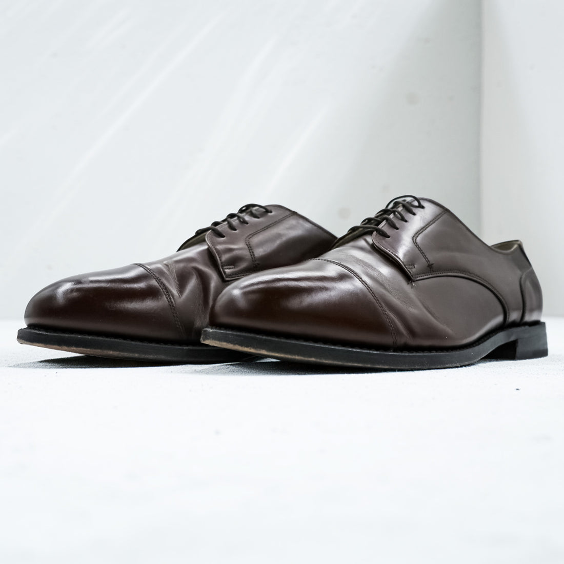 Stafford Executive 米国製 ストレートチップ ドレスシューズ 27cm ダークブラウン レザー 革靴 キャップトゥ 外羽根 USA製