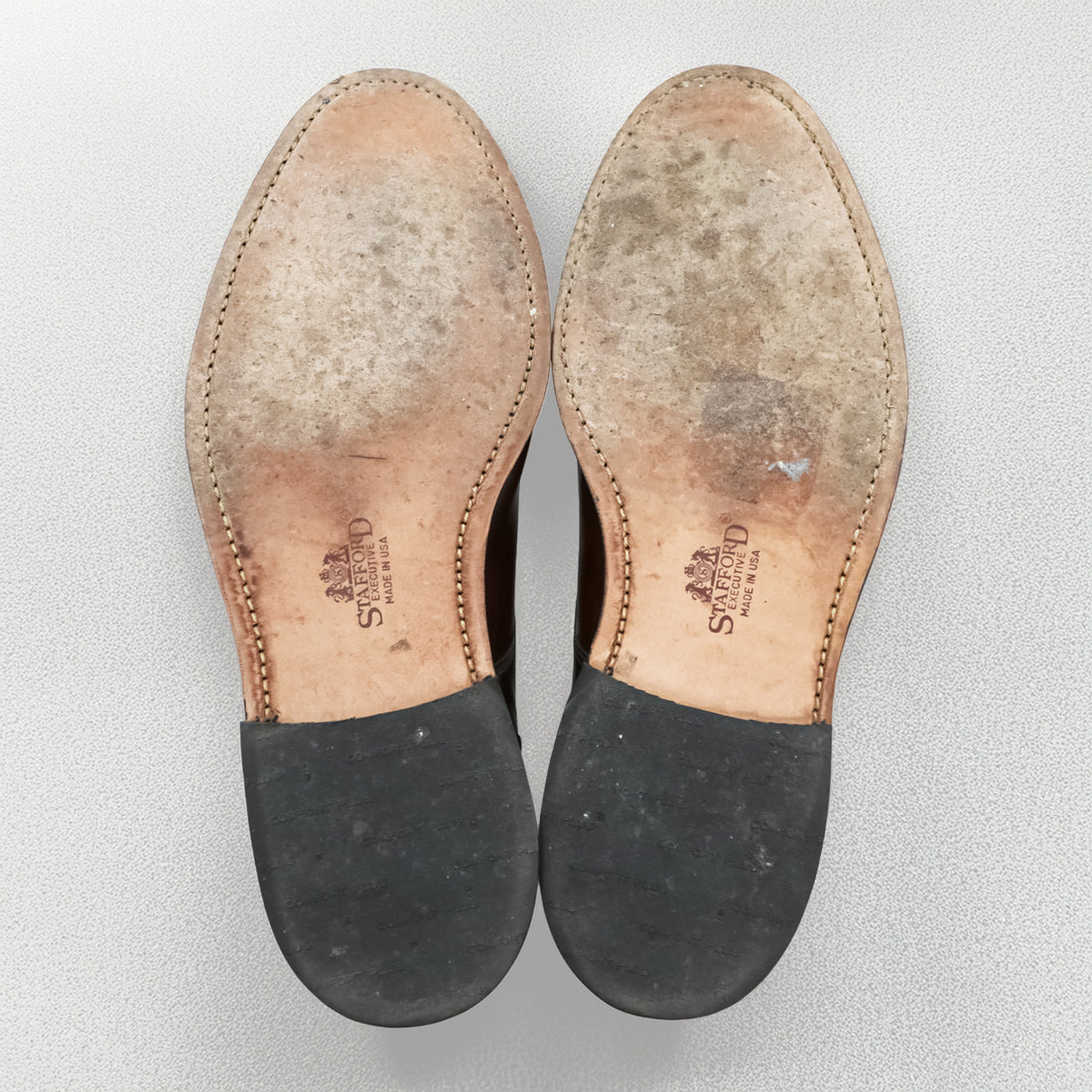 Stafford Executive 米国製 ストレートチップ ドレスシューズ 27cm ダークブラウン レザー 革靴 キャップトゥ 外羽根 USA製