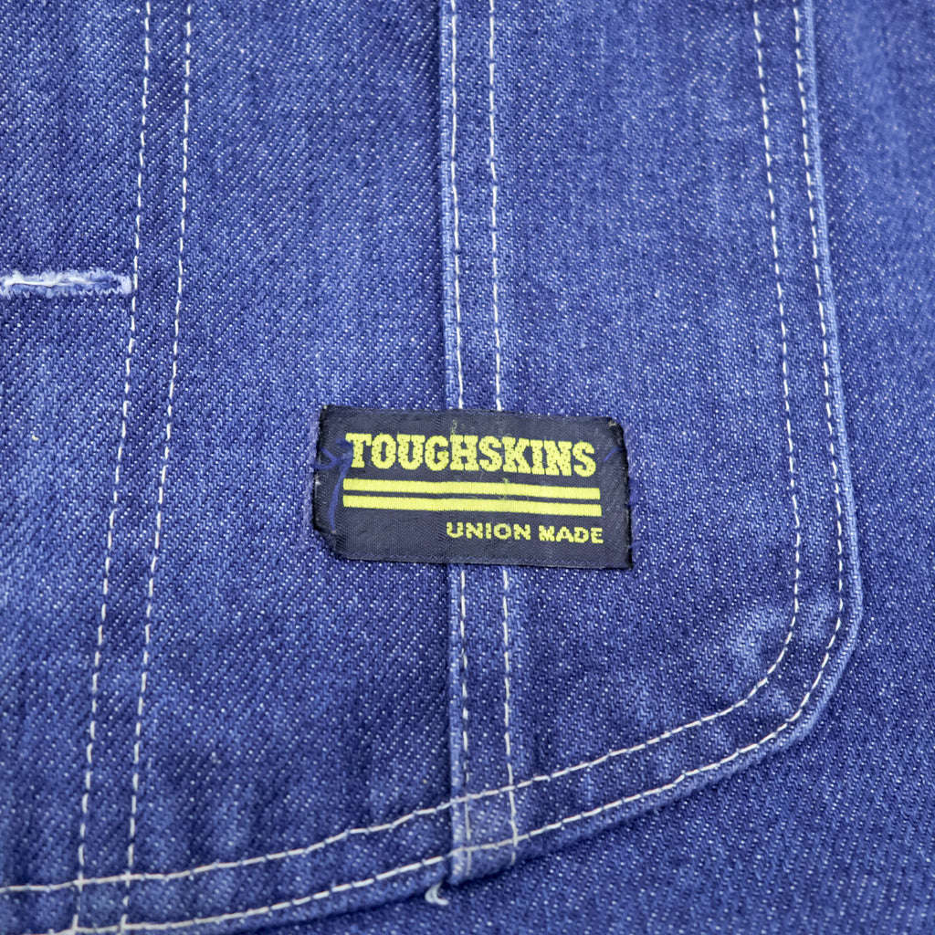 Vintage 80s Sears Toughskins Double Knee Denim Overalls Made in USA Union Made Workwear