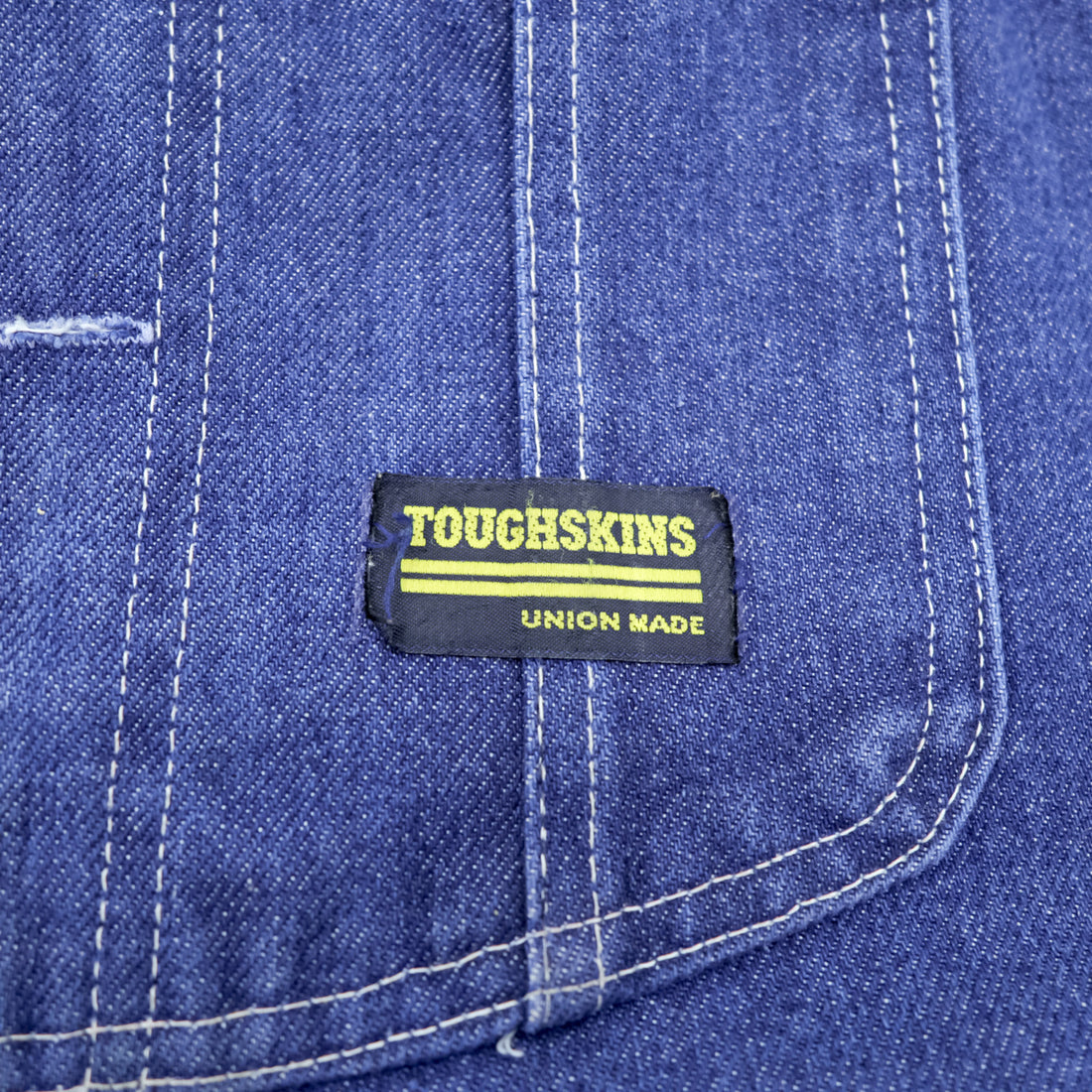 Vintage 80s Sears Toughskins Double Knee Denim Overalls Made in USA Union Made Workwear