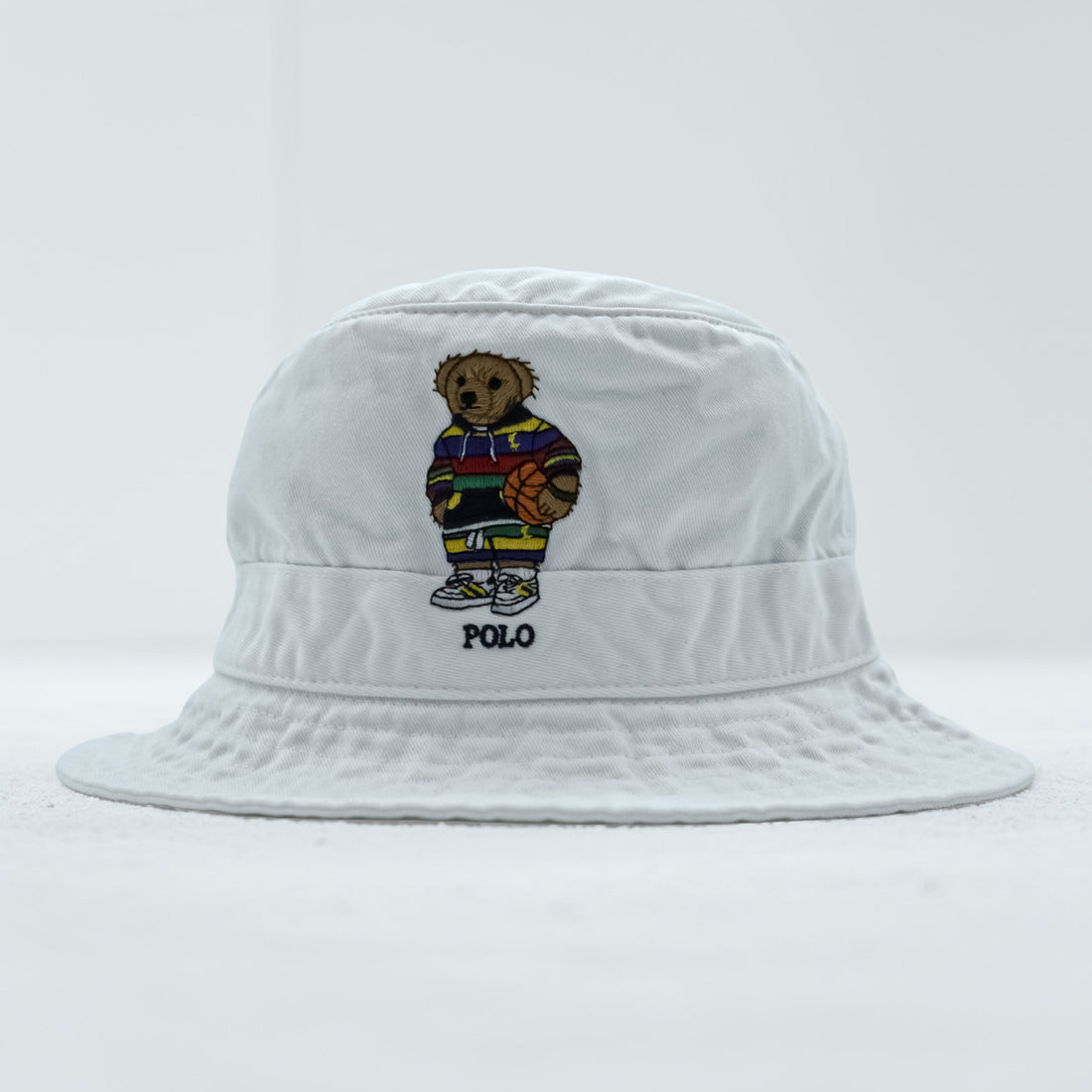 Polo Ralph Lauren ポロベア 刺繍 バケットハット L/XL ホワイト コットン