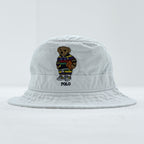 Polo Ralph Lauren ポロベア 刺繍 バケットハット L/XL ホワイト コットン