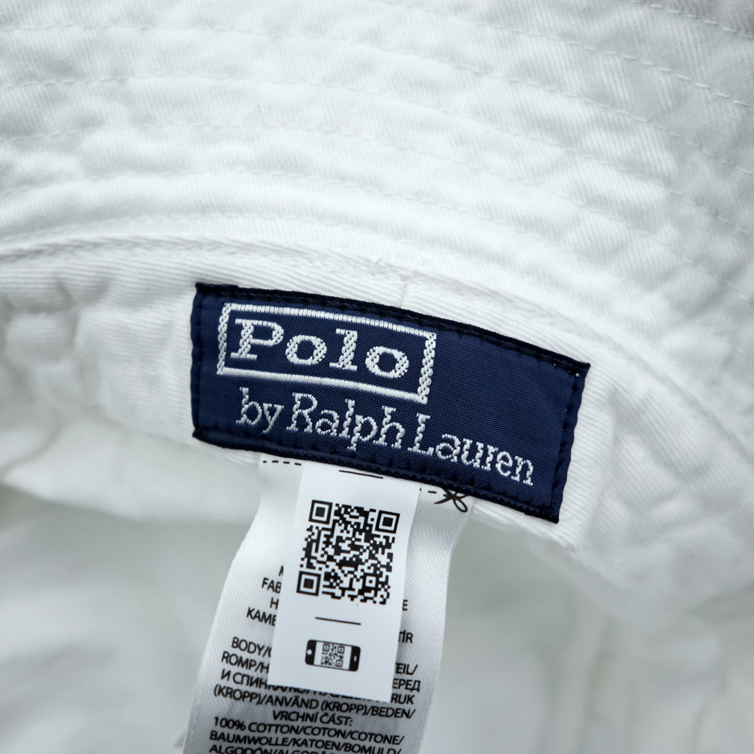 Polo Ralph Lauren ポロベア 刺繍 バケットハット L/XL ホワイト コットン