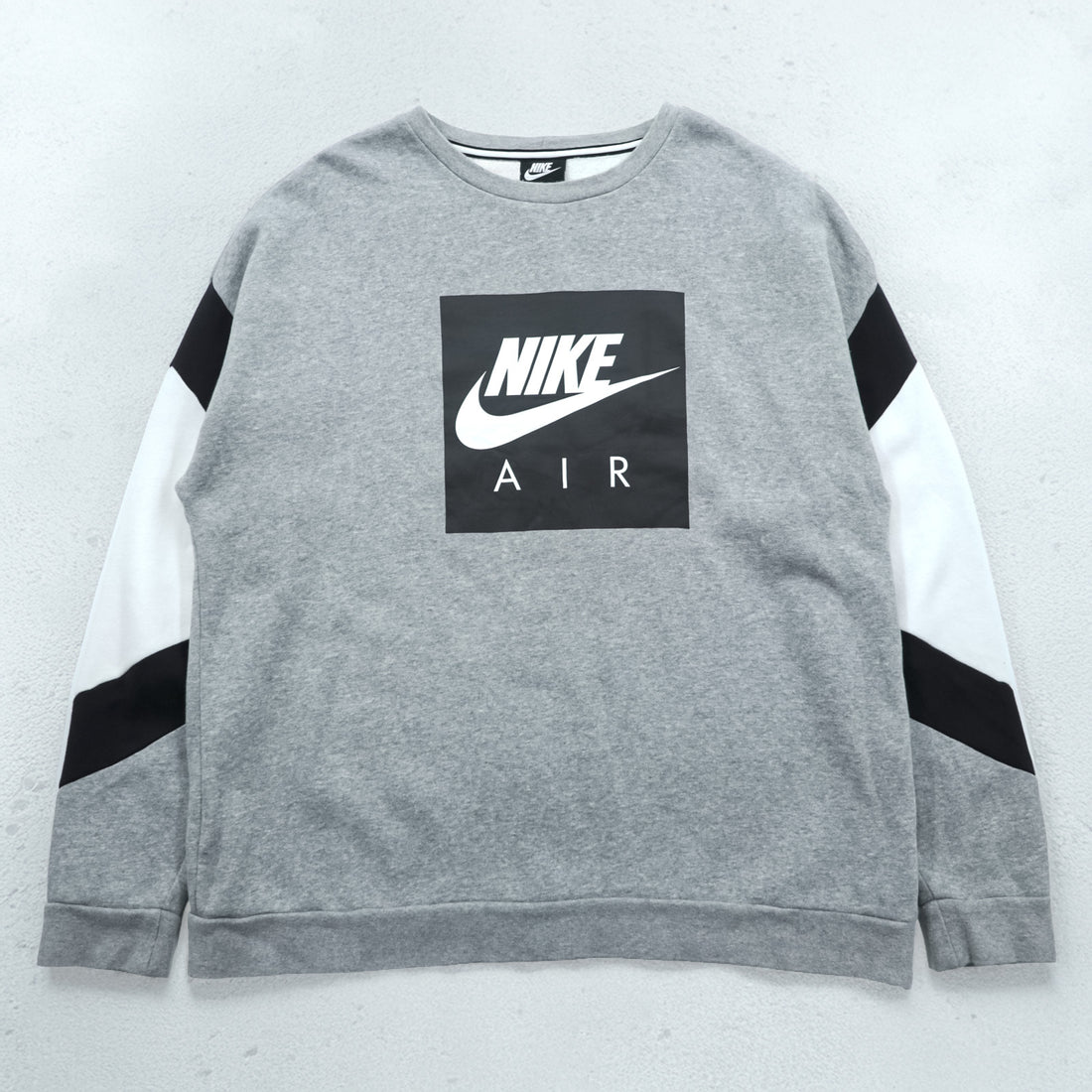 NIKE Box Logo Sweatshirt, Size XL and up, Gray, Black, White, CD9220-063, Side Zip