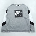 NIKE Box Logo Sweatshirt, Size XL and up, Gray, Black, White, CD9220-063, Side Zip