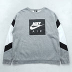 NIKE Box Logo Sweatshirt, Size XL and up, Gray, Black, White, CD9220-063, Side Zip