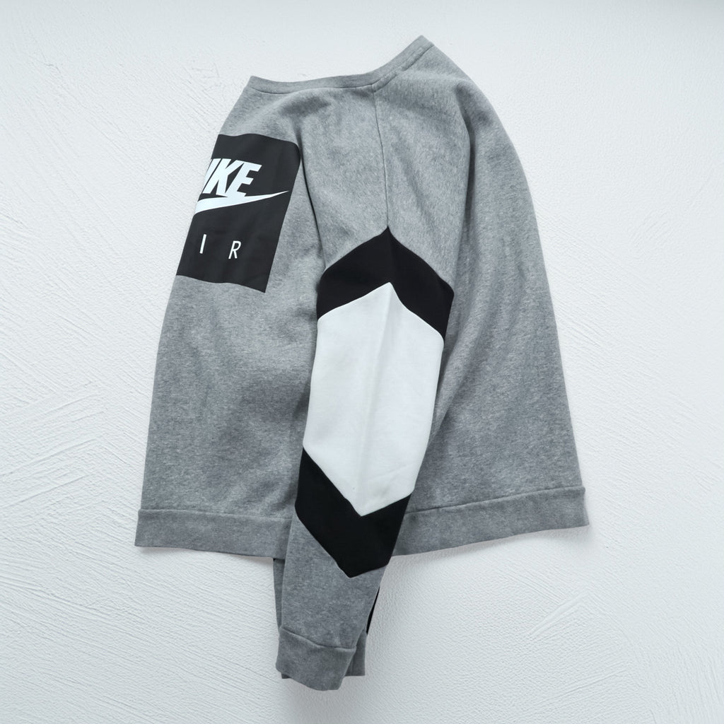 NIKE Box Logo Sweatshirt, Size XL and up, Gray, Black, White, CD9220-063, Side Zip
