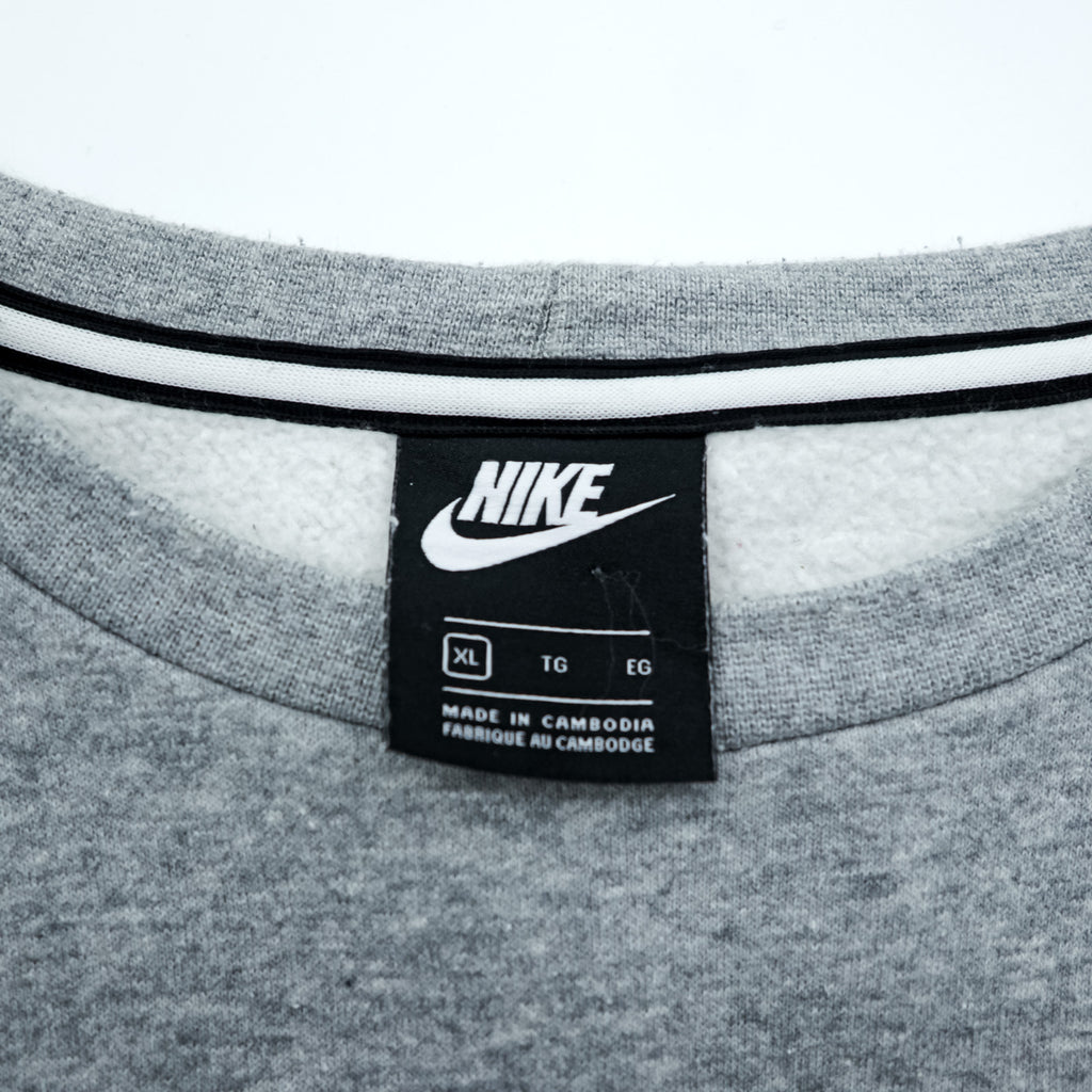 NIKE Box Logo Sweatshirt, Size XL and up, Gray, Black, White, CD9220-063, Side Zip