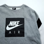 NIKE Box Logo Sweatshirt, Size XL and up, Gray, Black, White, CD9220-063, Side Zip