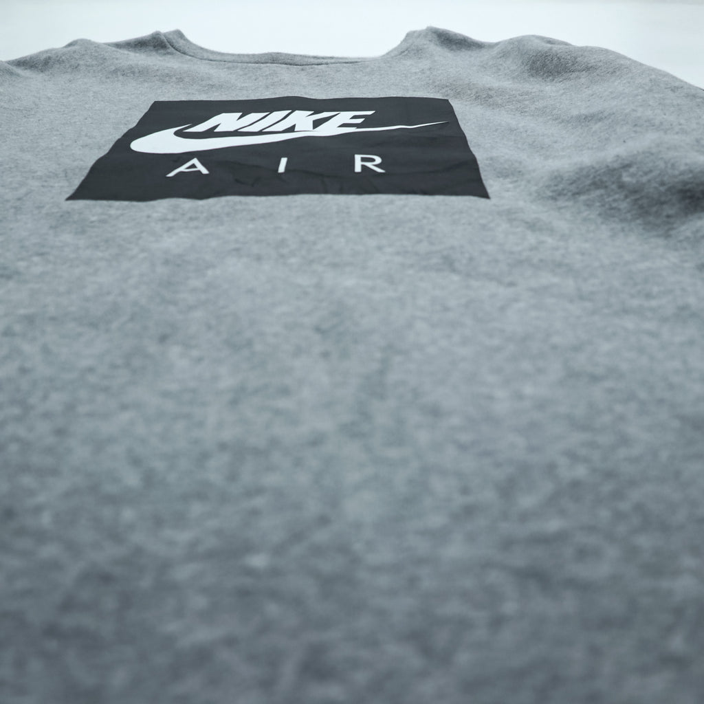NIKE Box Logo Sweatshirt, Size XL and up, Gray, Black, White, CD9220-063, Side Zip
