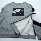NIKE Box Logo Sweatshirt, Size XL and up, Gray, Black, White, CD9220-063, Side Zip