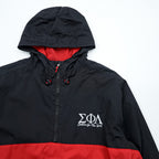 VINTAGE Half-Zip Anorak Hoodie XL~ Bi-color Red, Black Sisters For The Lord