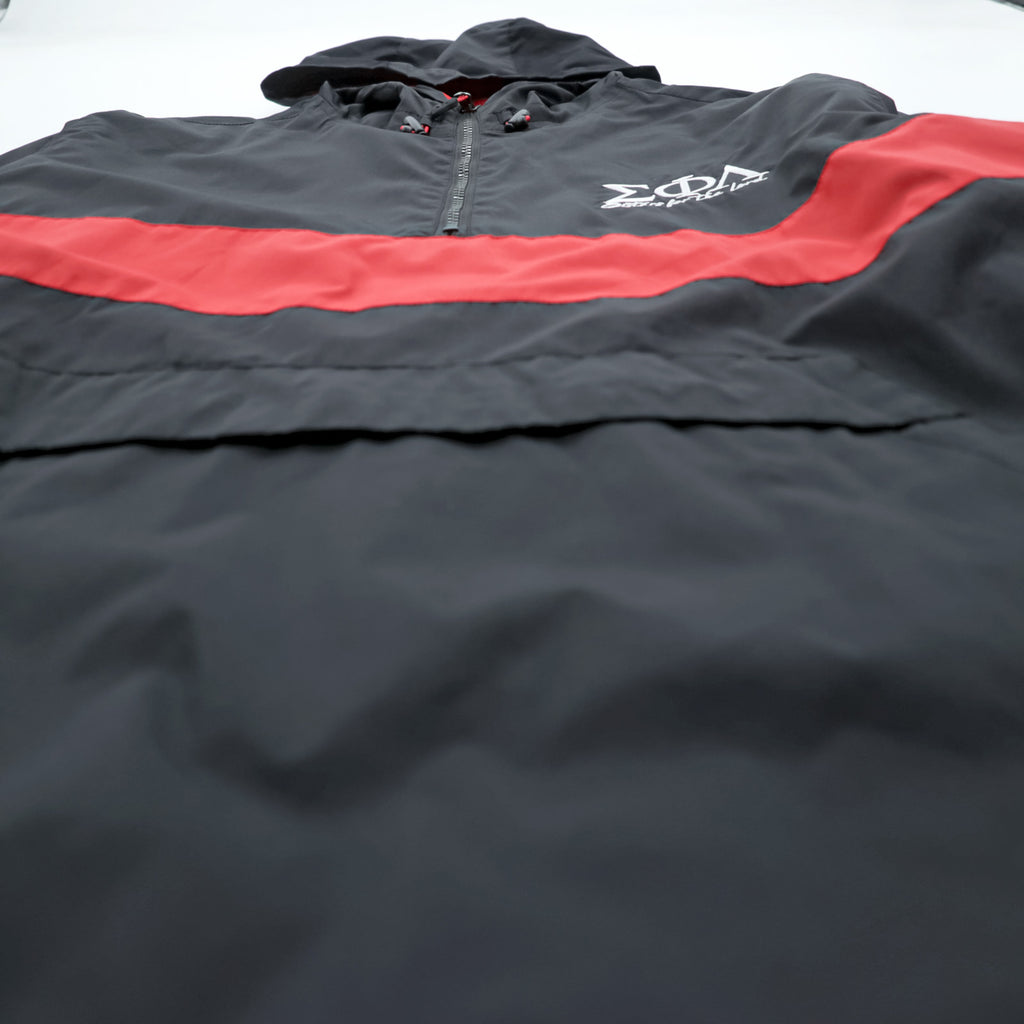 VINTAGE Half-Zip Anorak Hoodie XL~ Bi-color Red, Black Sisters For The Lord