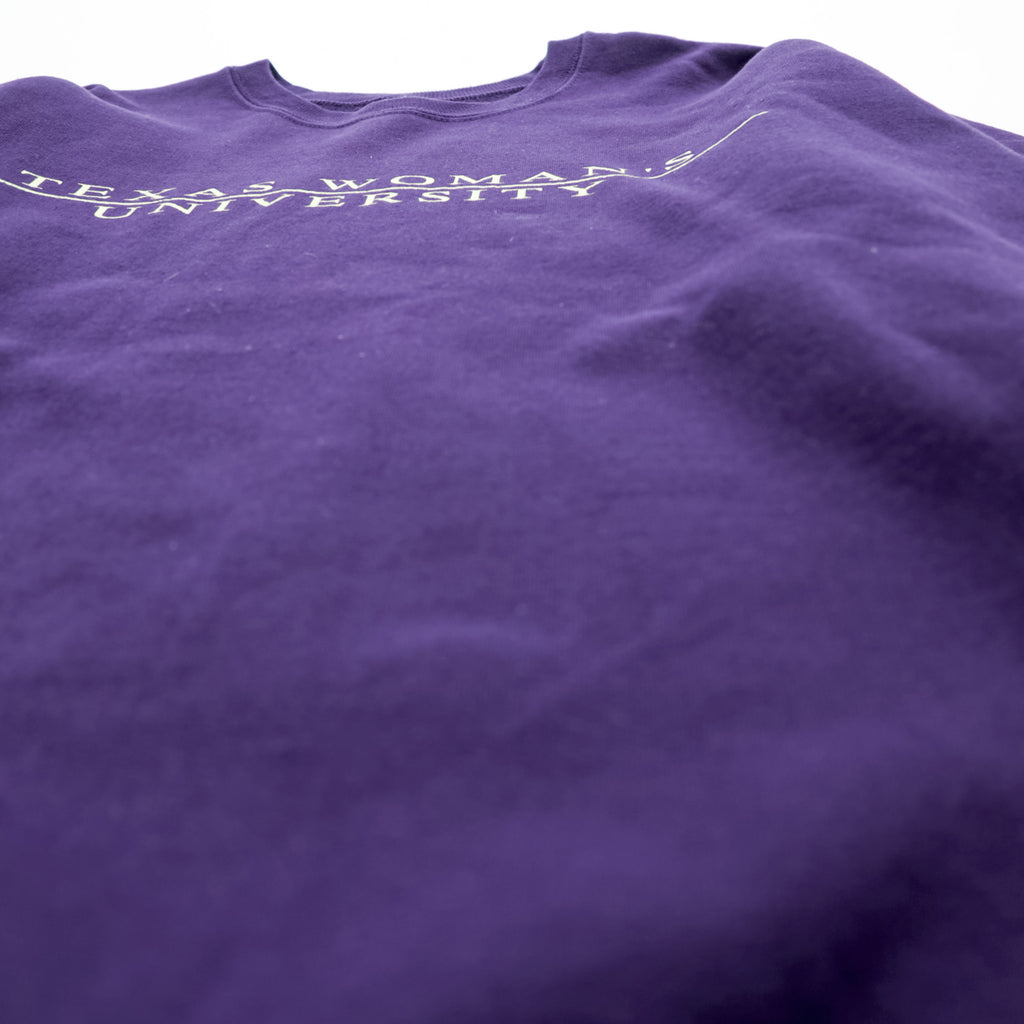 Champion 90s College Sweatshirt, Size M, Purple, Texas Women's University