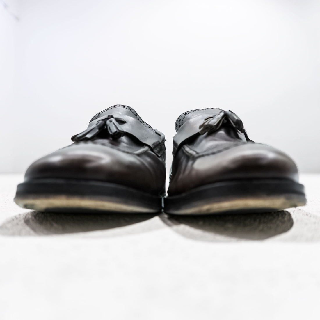 Navyboot イタリア製 フリンジ タッセル ローファー Uチップ ドレスシューズ 28cm ダークブラウン Bologna Construction