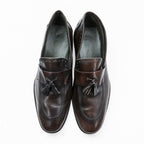 Navyboot イタリア製 フリンジ タッセル ローファー Uチップ ドレスシューズ 28cm ダークブラウン Bologna Construction