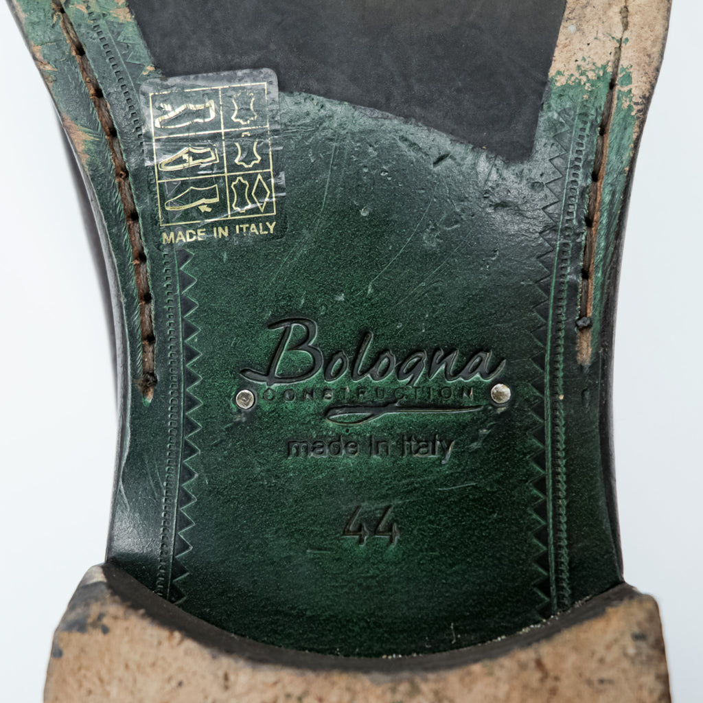 Navyboot イタリア製 フリンジ タッセル ローファー Uチップ ドレスシューズ 28cm ダークブラウン Bologna Construction