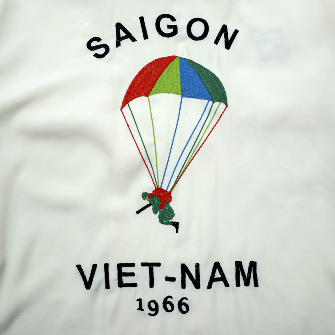 HOUSTON Souvenir Shirt, Vietnam Shirt, Size L, White, 41157, VIET-NAM, Parachute, Military, U.S.M.C.