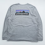Patagonia P-6ロゴ 長袖Tシャツ ロンT XL グレー コットン 38704