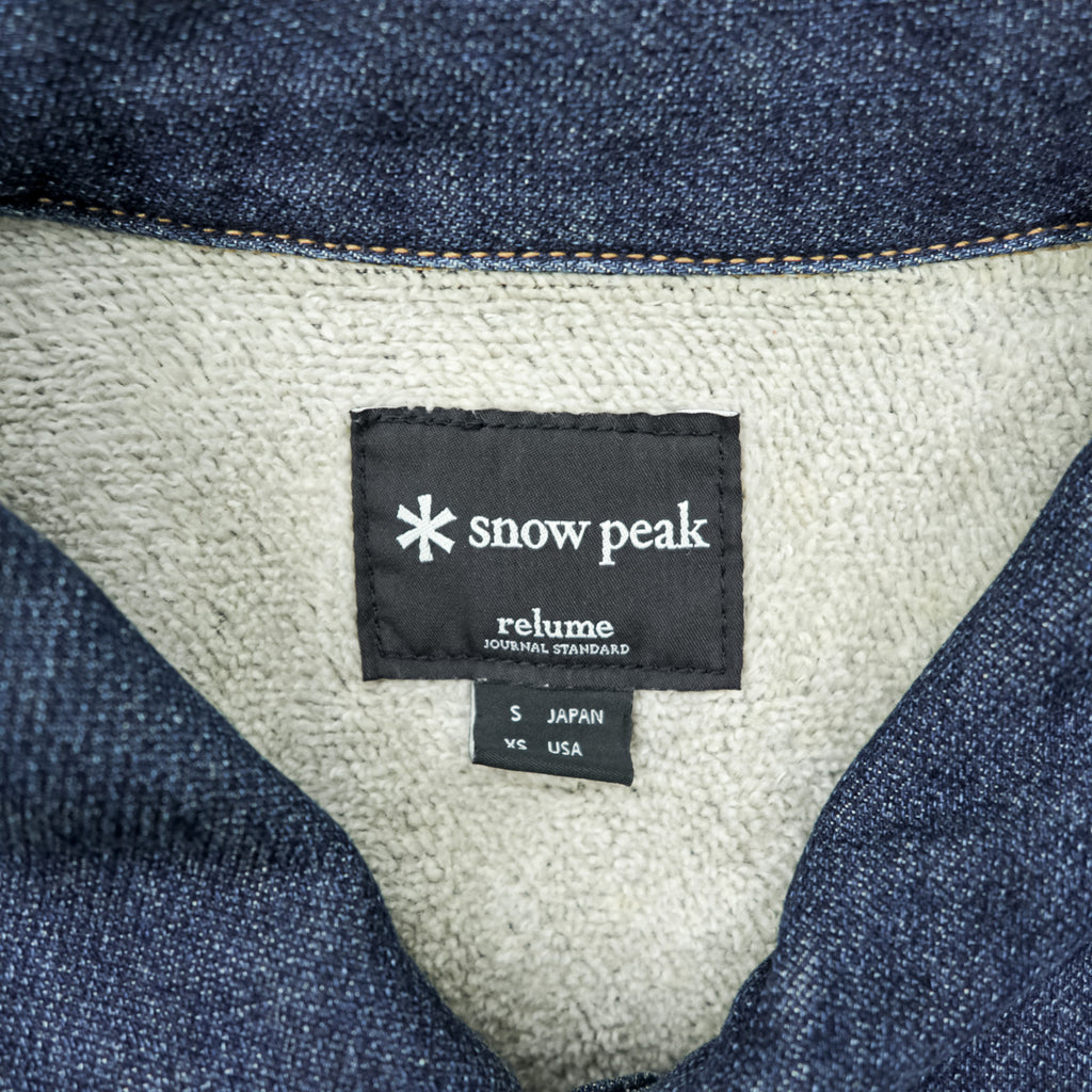 snow peak 日本製 2ndタイプ デニムジャケット Gジャン S インディゴ 濃紺 JOURNAL STANDARD relume別注 JSR-JK-16AU003