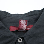 Merona 100% Linen Long Sleeve Button Up Shirt Dark Gray Black XL Regular Collar Pocket