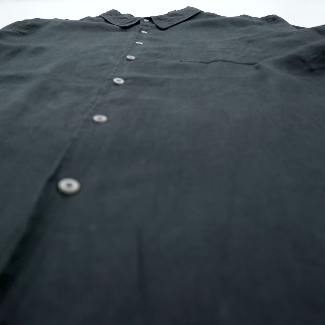 Merona 100% Linen Long Sleeve Button Up Shirt Dark Gray Black XL Regular Collar Pocket