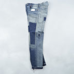 LEVI'S MADE&CRAFTED 80's 501 HAIGHT Selvedge Patchwork Big E Leather Patch Blue Denim Jeans L Unused A2231-0009