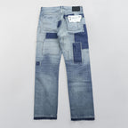 LEVI'S MADE&CRAFTED 80's 501 HAIGHT Selvedge Patchwork Big E Leather Patch Blue Denim Jeans L Unused A2231-0009