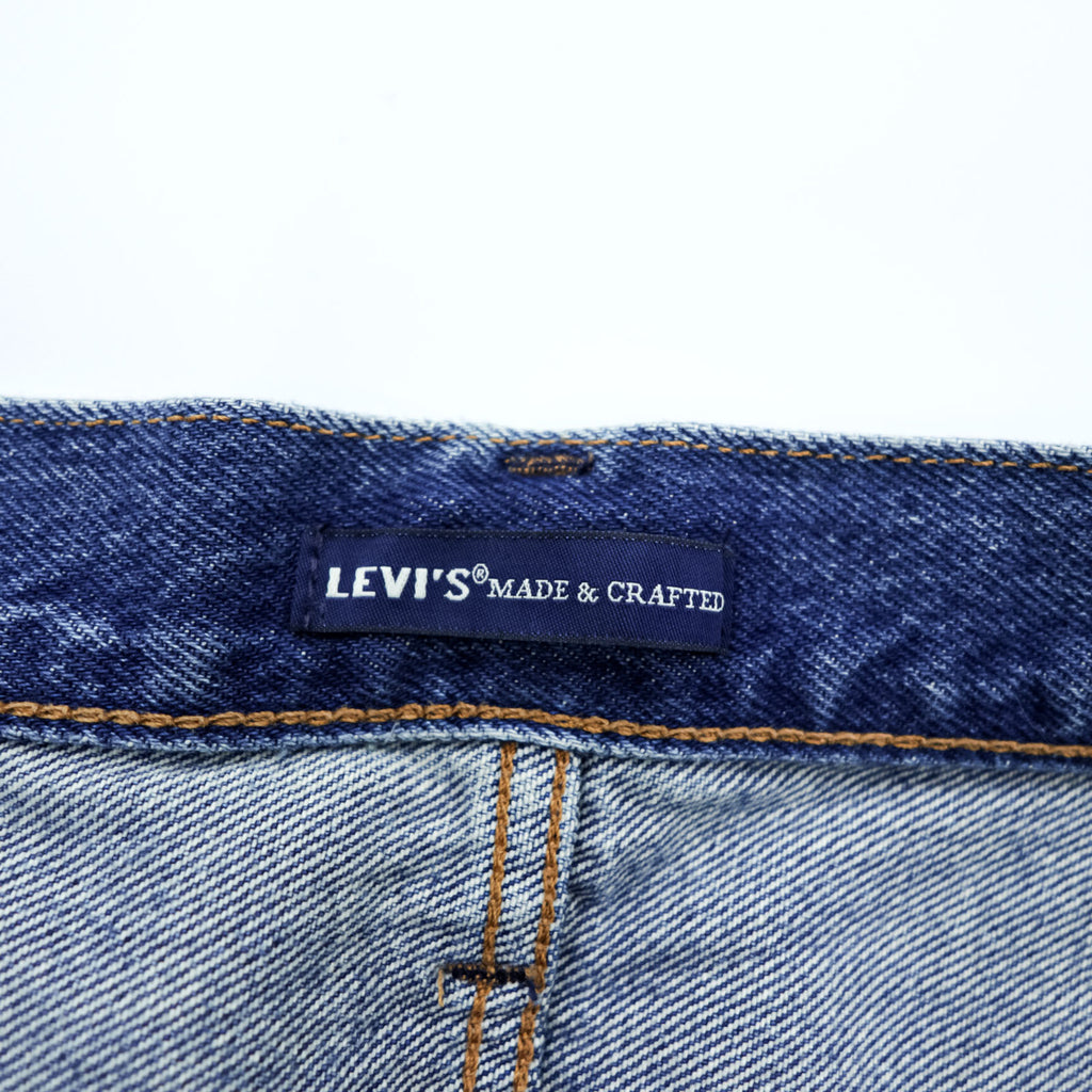 LEVI'S MADE&CRAFTED 80's 501 HAIGHT Selvedge Patchwork Big E Leather Patch Blue Denim Jeans L Unused A2231-0009
