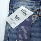 LEVI'S MADE&CRAFTED 80's 501 HAIGHT Selvedge Patchwork Big E Leather Patch Blue Denim Jeans L Unused A2231-0009
