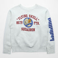 Buzz Rickson's Sweatshirt Flying Skull 85th Ftr Squadron Sleeve Print Men's M White Toyo Enterprise