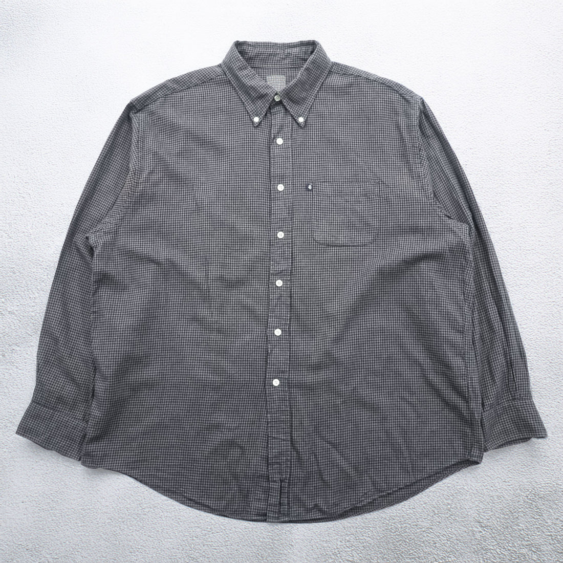 Brooks Brothers button-down shirt, size XL, checked, gray, black.