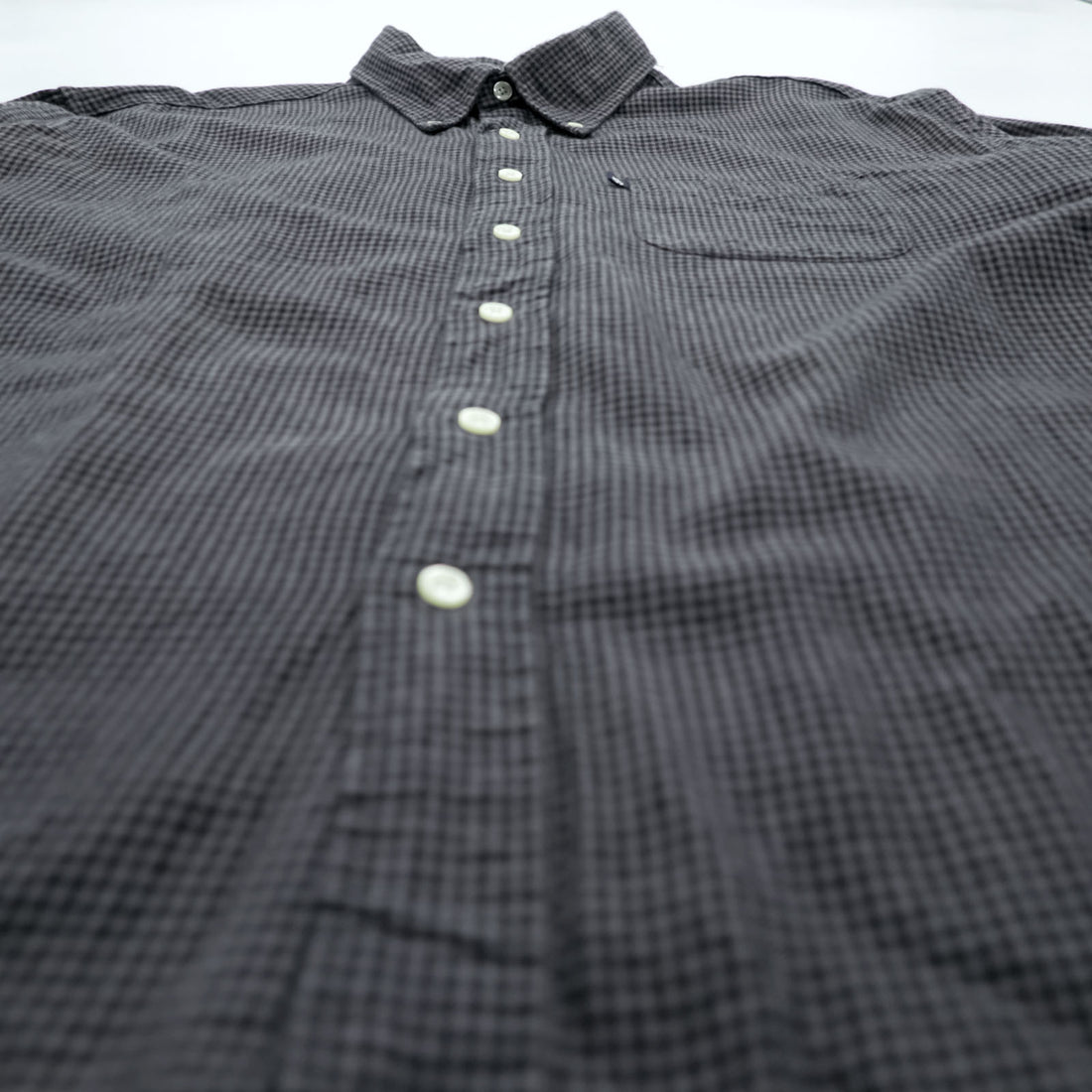 Brooks Brothers button-down shirt, size XL, checked, gray, black.
