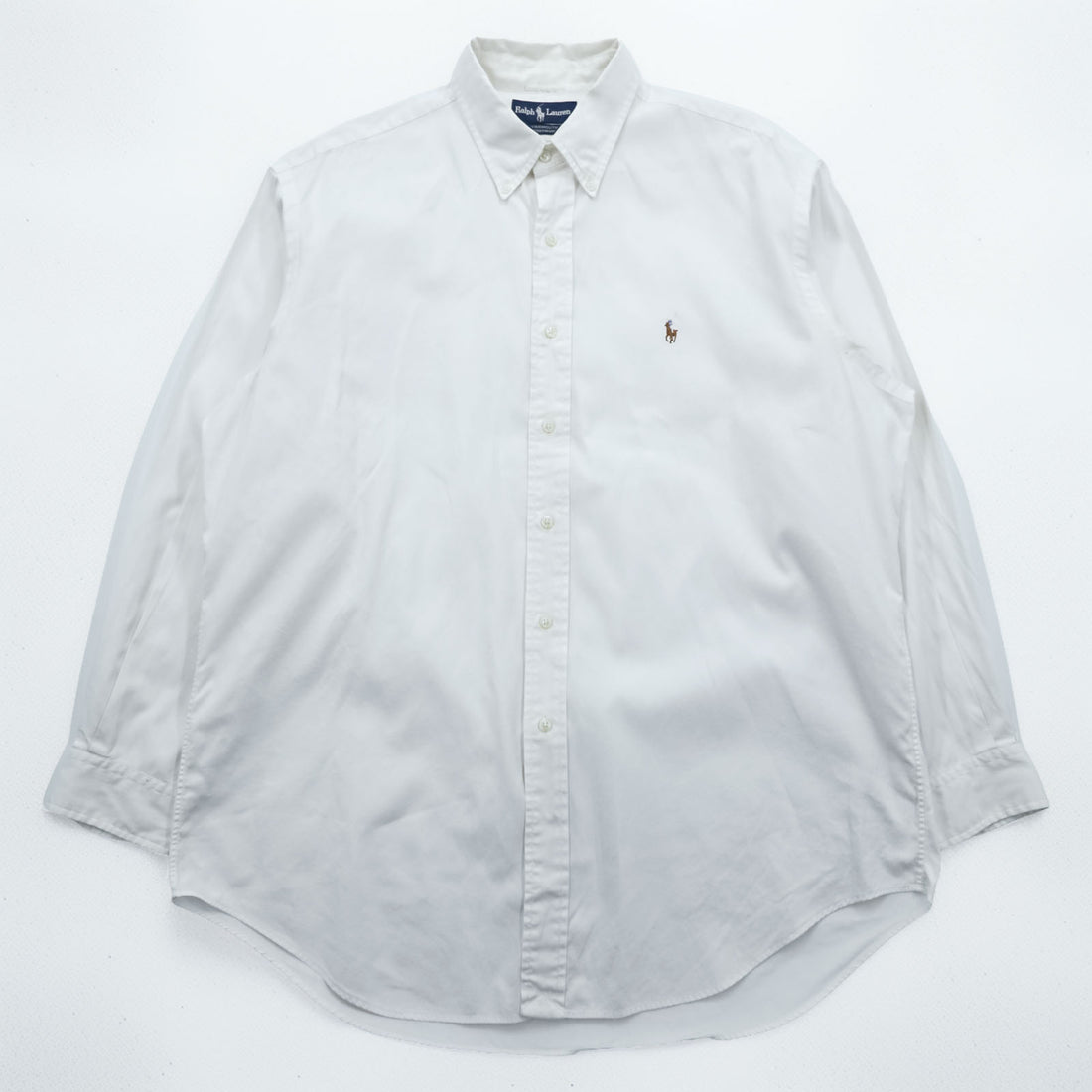 Ralph Lauren 90s Oxford button-down shirt, size XL and up, white, with YARMOUTH small pony embroidery.
